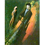 TABLEAU VOLÉ - AVERSE - 60 cm x 73 cm - Acrylique sur toile 1988 - Peinture de Michel BECKER